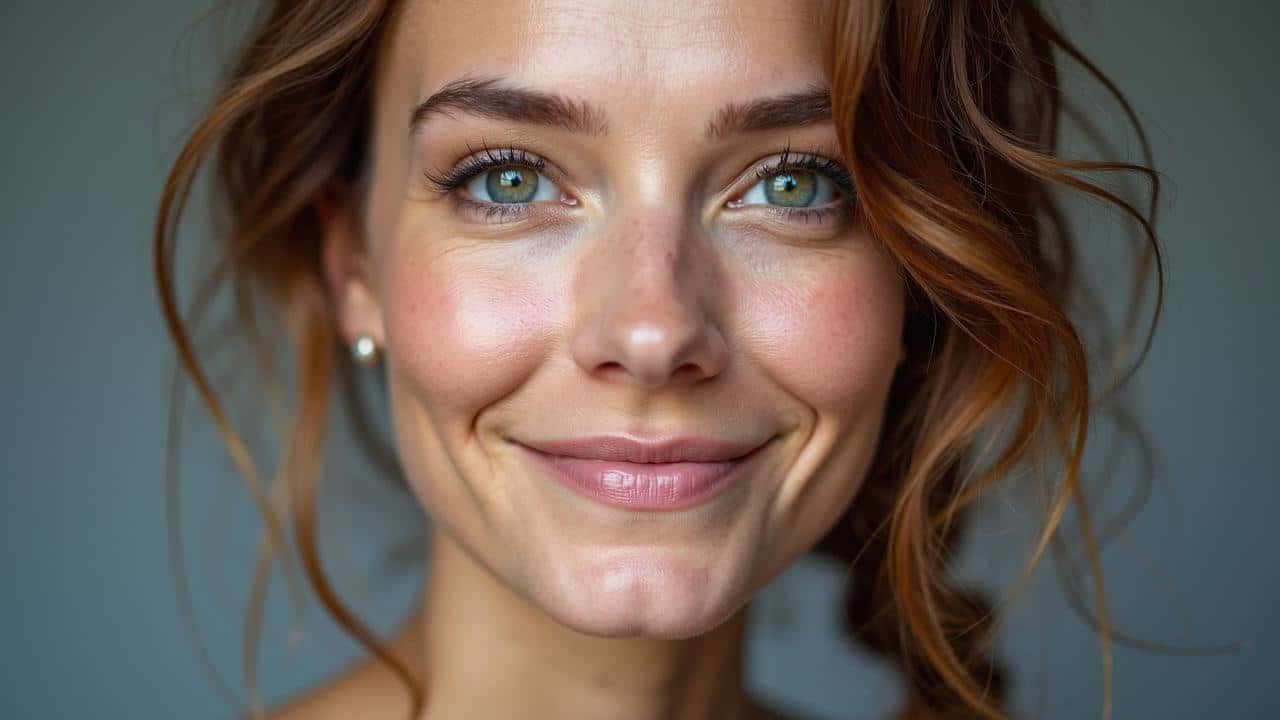 Persona colocando nota adhesiva amarilla en cuaderno sobre una mesa de madera, con móvil, taza de té y planta cercana.